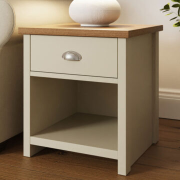 Fife Cream 1 Drawer Lamp Table | Bedside Table