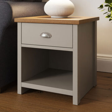 Fife Grey 1 Drawer Lamp Table | Bedside Table