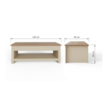 Fife Cream Lift Up Coffee Table