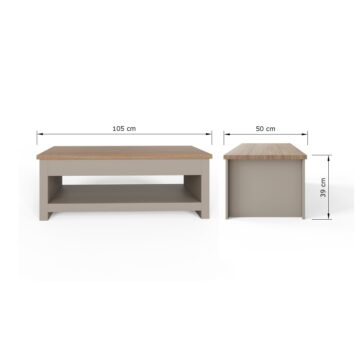 Fife Grey Lift Up Coffee Table
