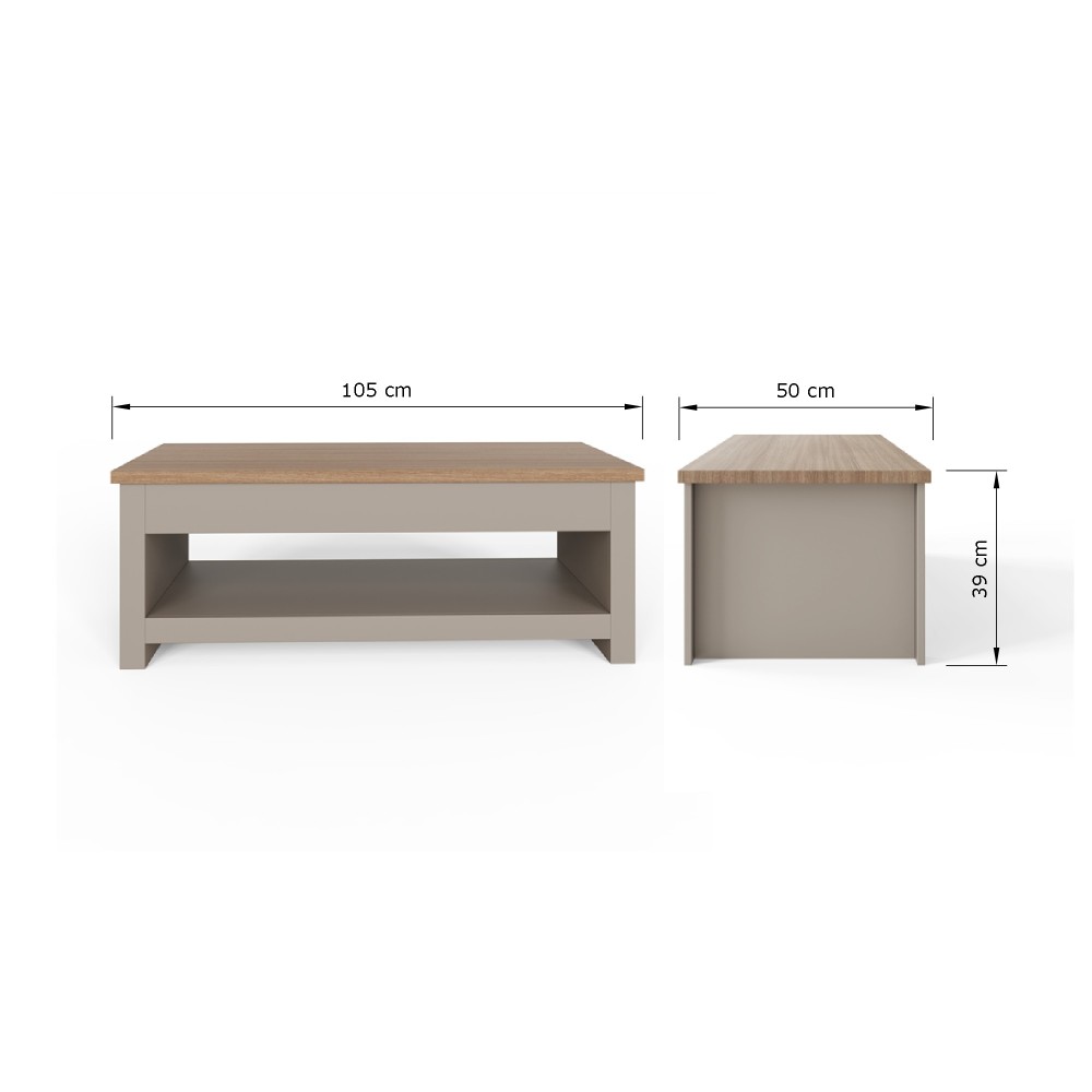 Fife Grey Lift Up Coffee Table