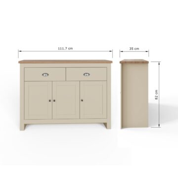 Fife Cream 3 Door Large Sideboard with Drawers