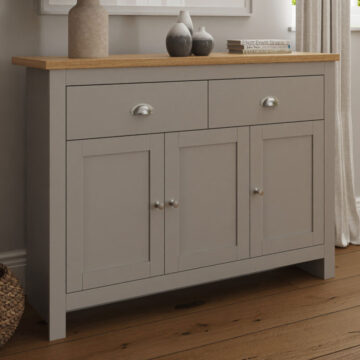 Fife Grey 3 Door Large Sideboard with Drawers