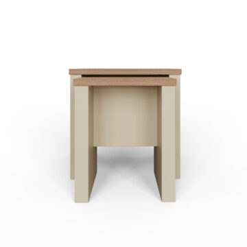 Fife Cream Nesting Tables | Oak Finish Tops