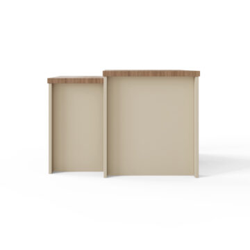 Fife Cream Nesting Tables | Oak Finish Tops