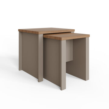 Fife Grey Nesting Tables | Oak Finish Tops