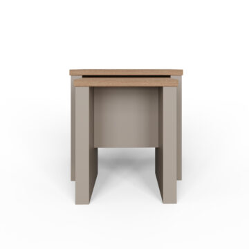Fife Grey Nesting Tables | Oak Finish Tops