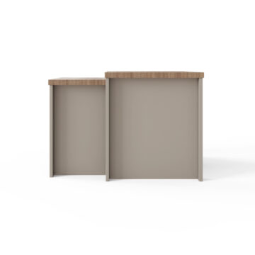 Fife Grey Nesting Tables | Oak Finish Tops