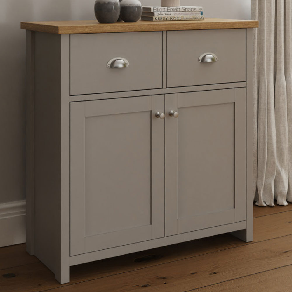 Fife Grey 2 Door Compact Sideboard with Drawers