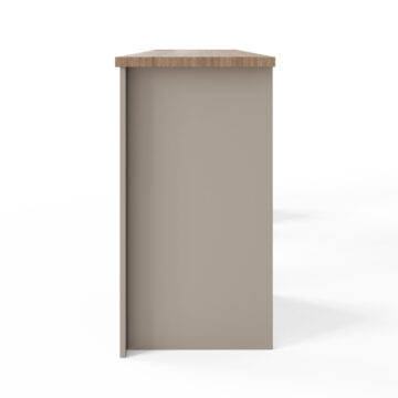 Fife Grey 4 Drawer 1 Door Desk | Oak Finish Top