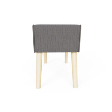 Upholstered Dark Grey Hopsack Bench