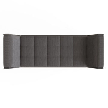 Upholstered Dark Grey Hopsack Bench