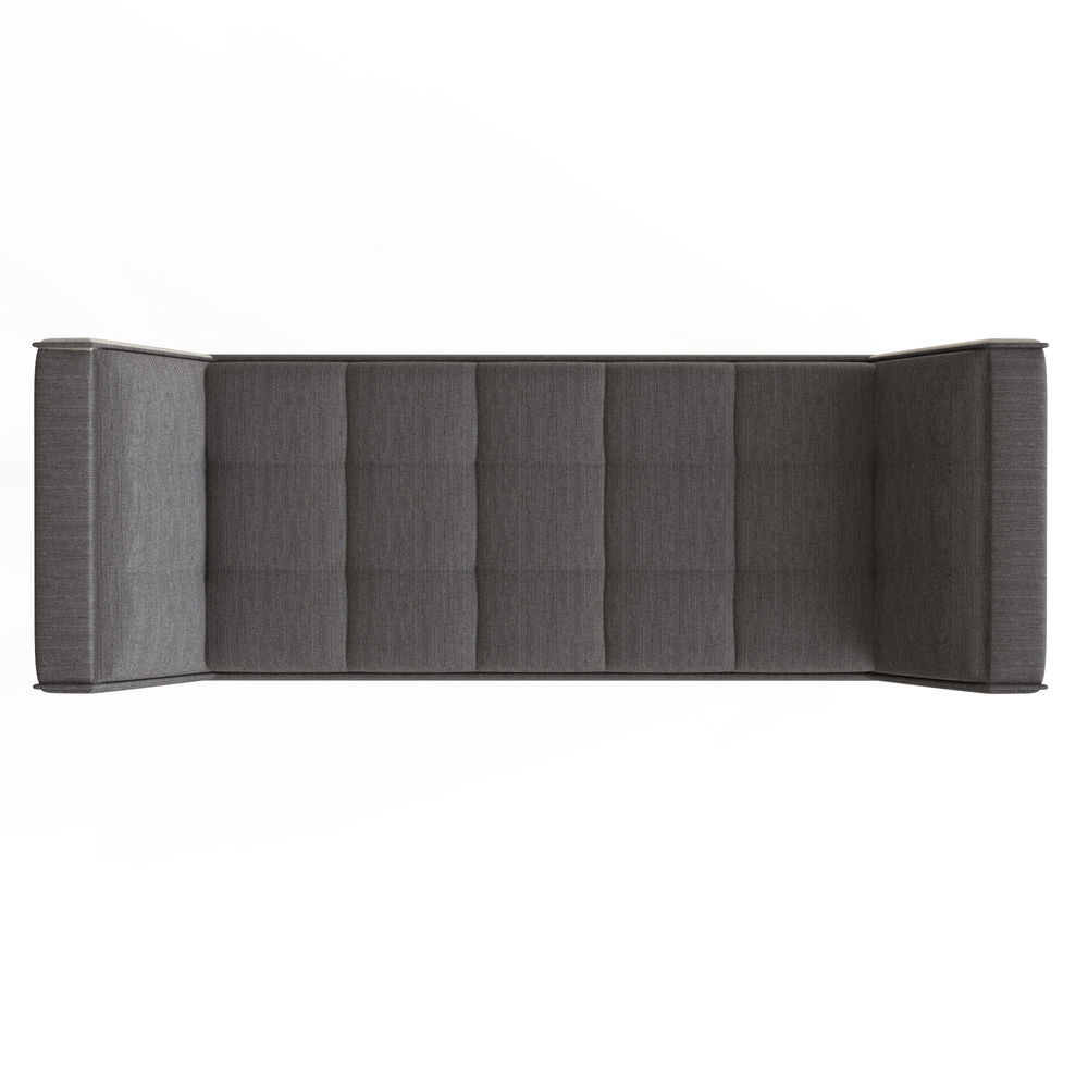 Upholstered Dark Grey Hopsack Bench
