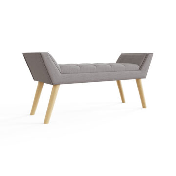 Upholstered Grey Hopsack Bench