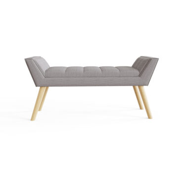 Upholstered Grey Hopsack Bench