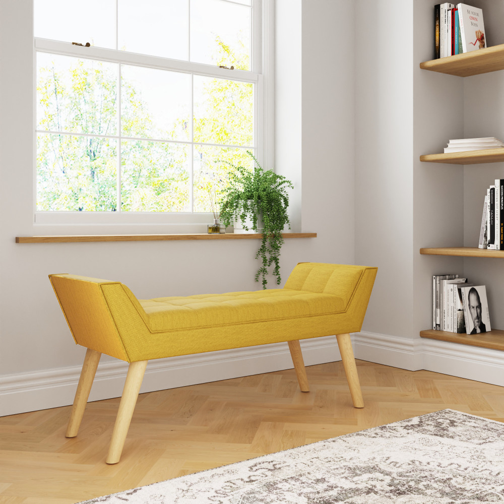Verona Yellow Upholstered Bench