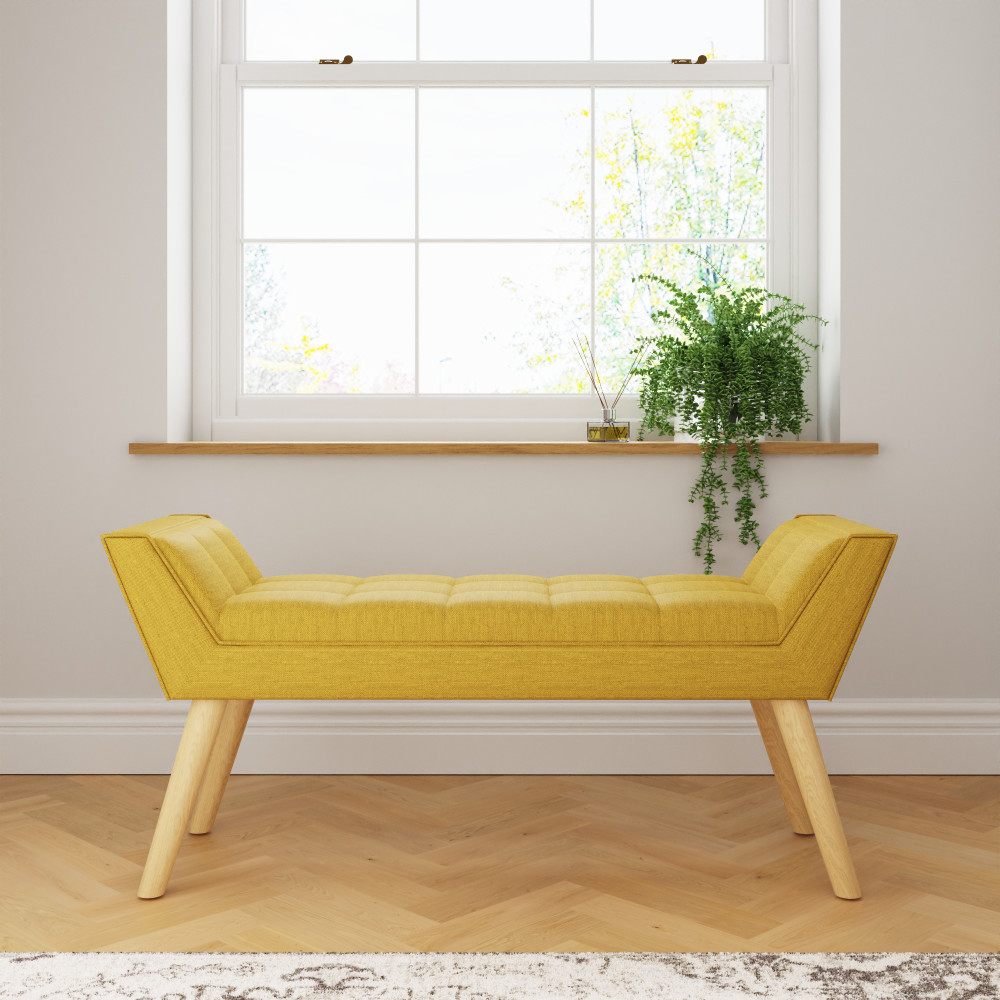 Verona Yellow Upholstered Bench
