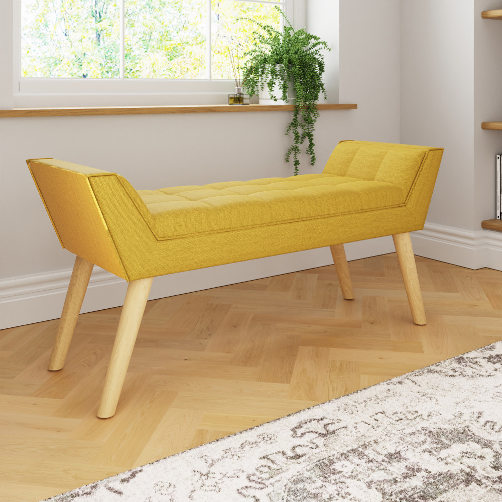 Verona Yellow Upholstered Bench