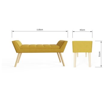 Verona Yellow Upholstered Bench