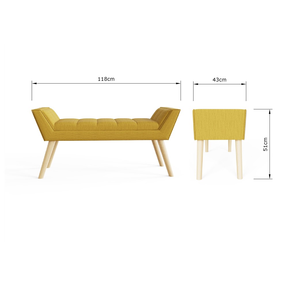 Verona Yellow Upholstered Bench