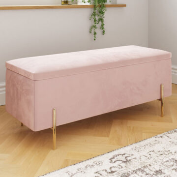 Miley Blush Pink Ottoman Storage Bench