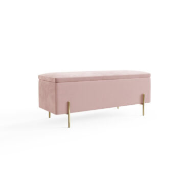 Miley Blush Pink Ottoman Storage Bench