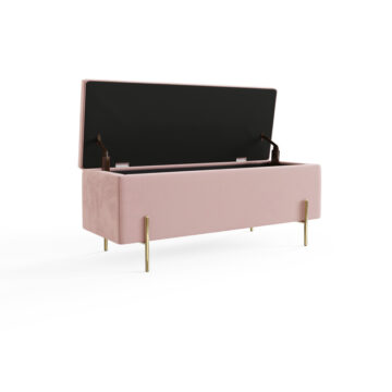 Miley Blush Pink Ottoman Storage Bench