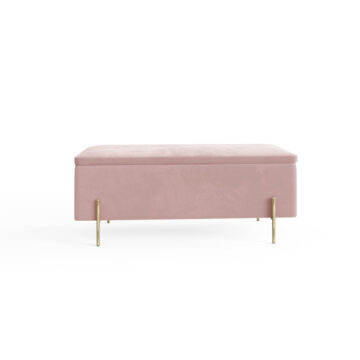 Miley Blush Pink Ottoman Storage Bench