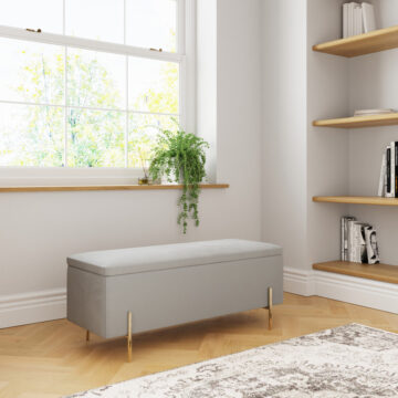Miley Grey Ottoman Storage Bench