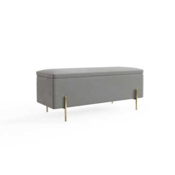 Miley Grey Ottoman Storage Bench