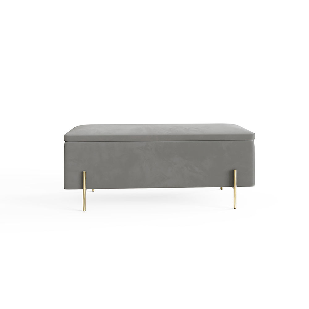 Miley Grey Ottoman Storage Bench