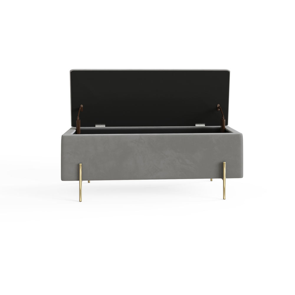 Miley Grey Ottoman Storage Bench