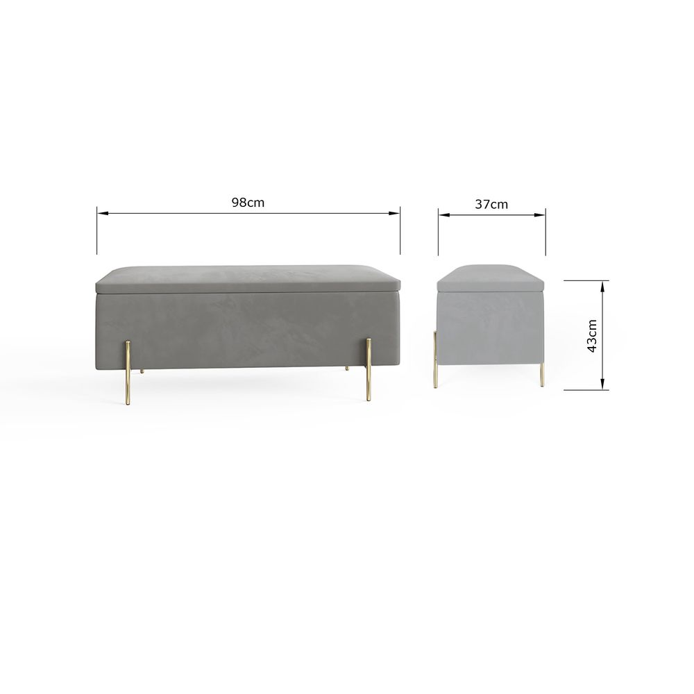 Miley Grey Ottoman Storage Bench