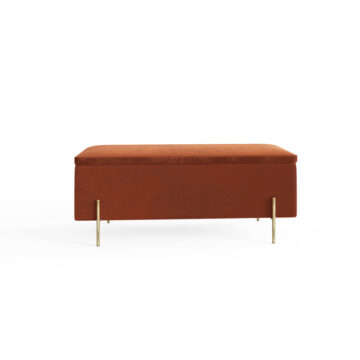 Miley Russet Orange Ottoman Storage Bench