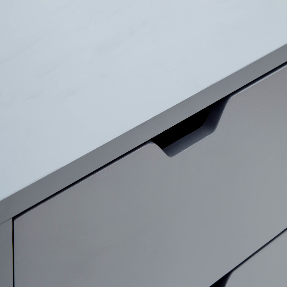 Kathmandu Dark Grey 2 Drawer Bedside Cabinet