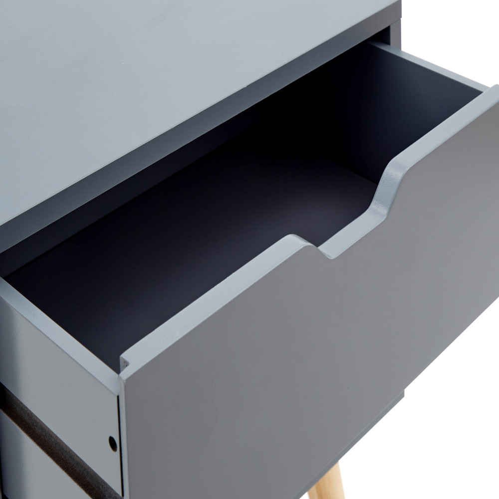Kathmandu Dark Grey 2 Drawer Bedside Cabinet
