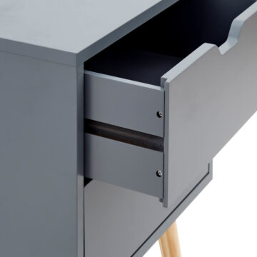 Kathmandu Dark Grey 2 Drawer Bedside Cabinet