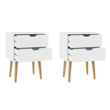 Kathmandu White Pair of 2 Drawer Bedside Cabinets