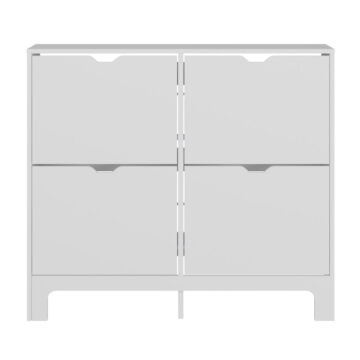 Narrow 4 Drawer Shoe Cabinet | White | Clearance
