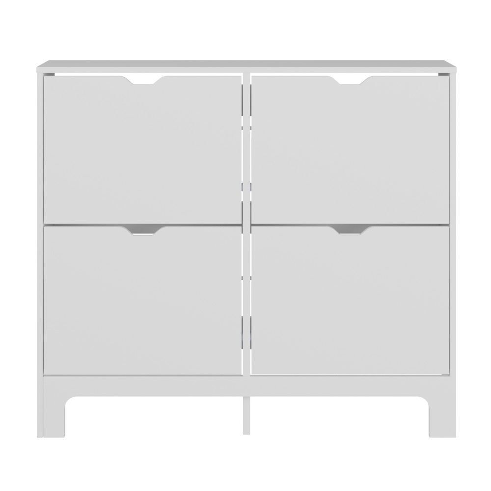 Narrow 4 Drawer Shoe Cabinet | White | Clearance