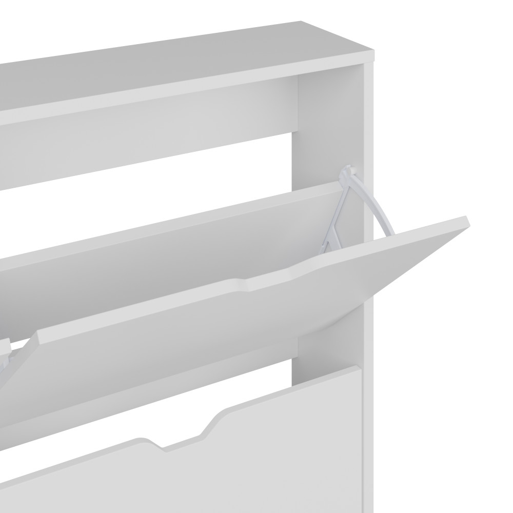 Narrow 4 Drawer Shoe Cabinet | White | Clearance