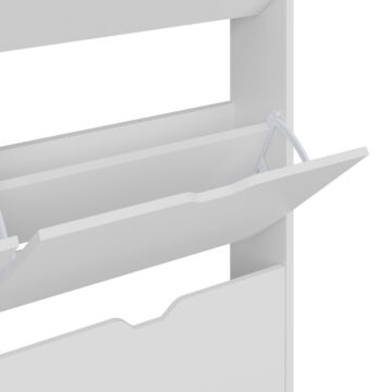 Narrow White 6 Drawer Shoe Cabinet