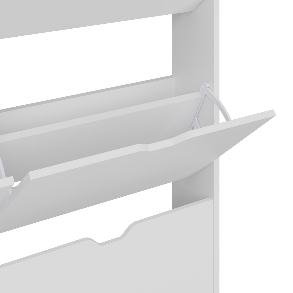 Narrow White 6 Drawer Shoe Cabinet