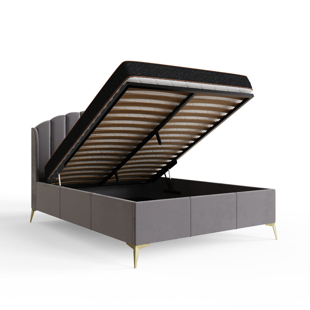 Haikou Grey 4'6 Double End Lift Ottoman Bed