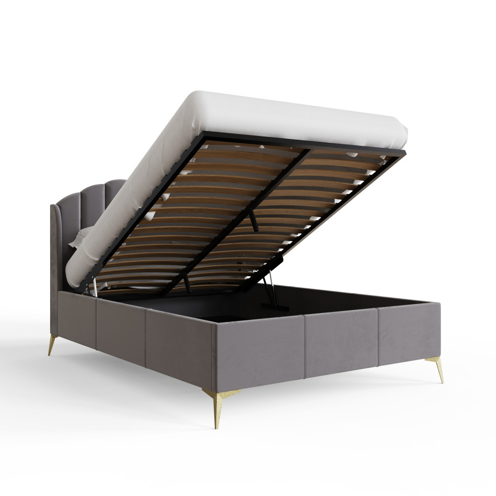 Haikou Grey 4'6 Double End Lift Ottoman Bed