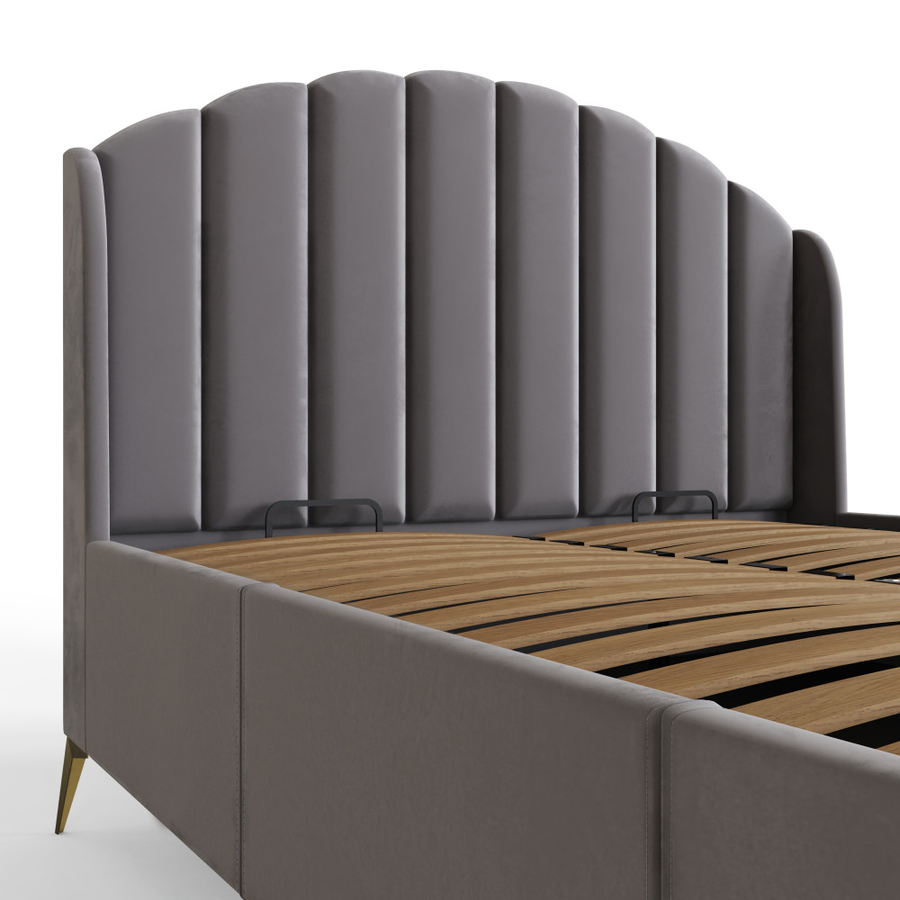 Haikou Grey 4'6 Double End Lift Ottoman Bed