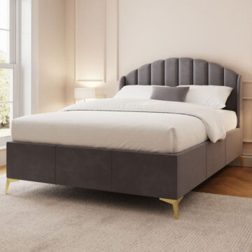 Haikou Grey 5' King Size End Lift Ottoman Bed
