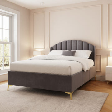 Haikou Grey 5' King Size End Lift Ottoman Bed