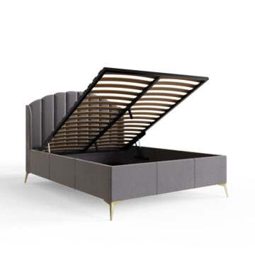 Haikou Grey 5′ King Size End Lift Ottoman Bed