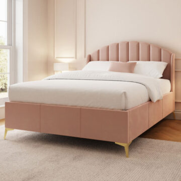 Haikou Pink 5' King Size End Lift Ottoman Bed